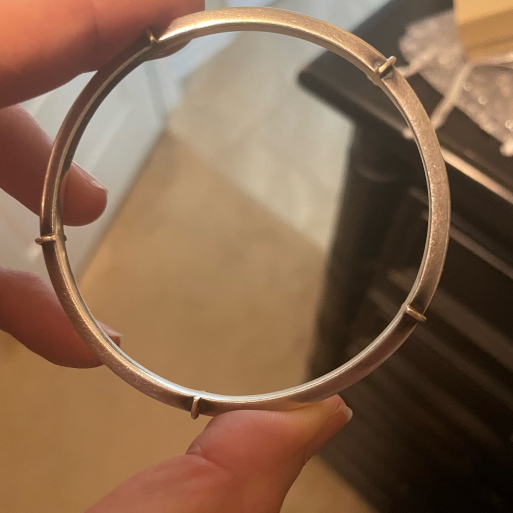 Sterling Silver & 14k Bangle Bracelet